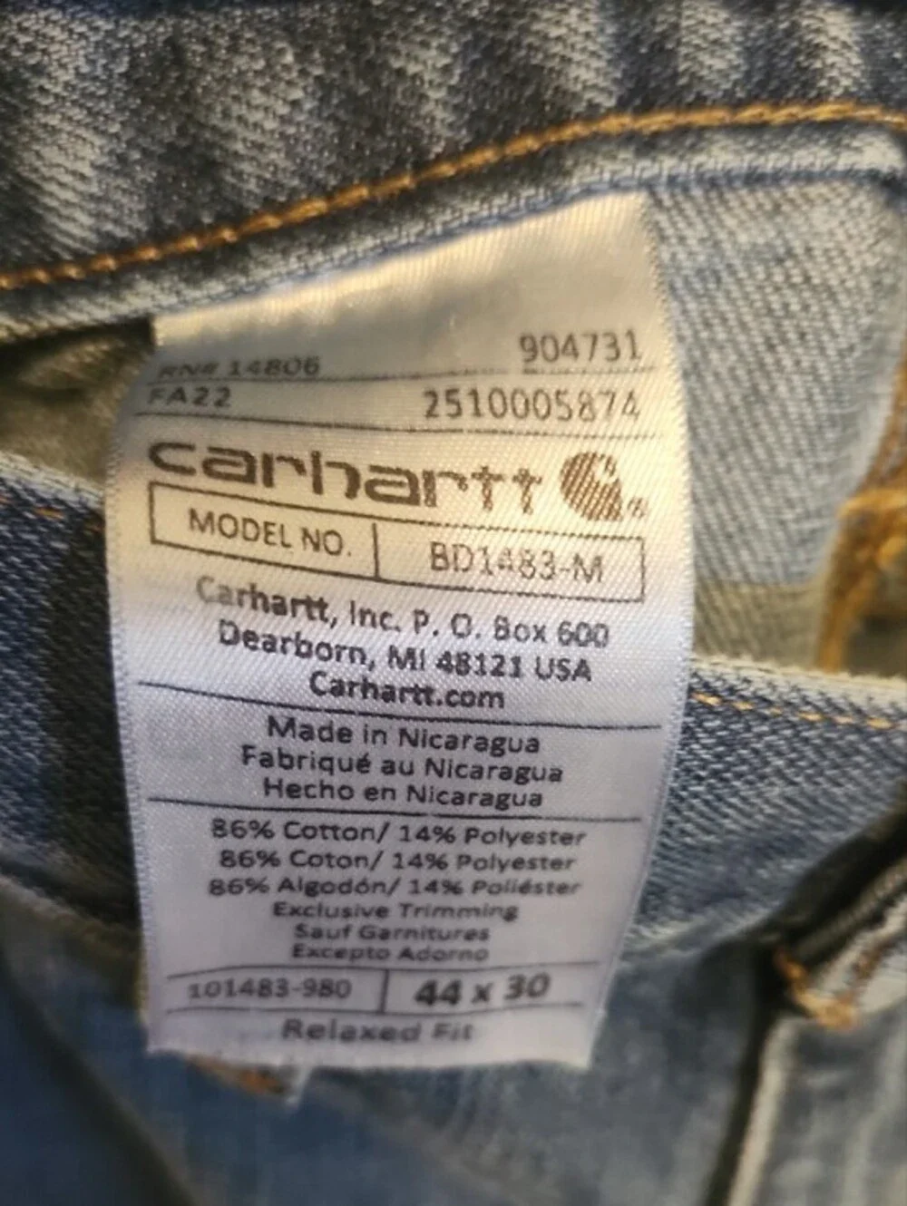 Carhartt classic straight